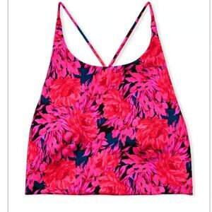 NWT Victoria's Secret Hot Pink Navy Floral Minimum Support Power Lounging Bra L